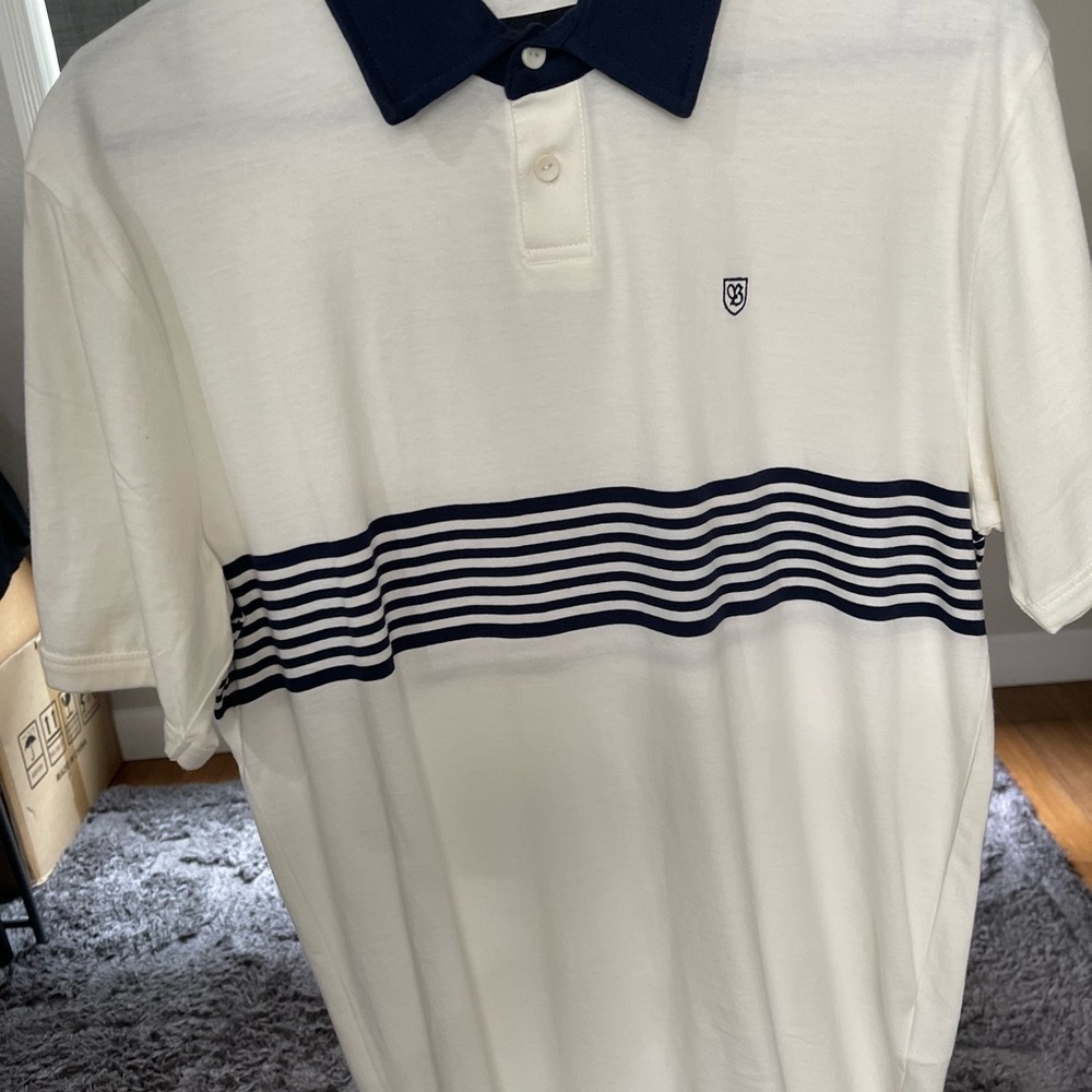 Brixton - White/ Navy Polo Shirt ** New without tags** never worn**